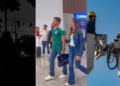 Triptych Collage: Left Shows a Dark Silhouetted Street Scene at Night, Center a Man and Woman Walking Through a Bright Airport Terminal, Right Two Construction Workers in a Bucket Truck Wearing Yellow Helmets Against a Blue Sky. - Tu Vecino Informa