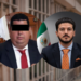 Two Men in Suits Shown in Overlapping Circular Frames; Left Figure Has a Black Bar over the Eyes for Anonymity. Background Appears As a Blurred Hallway or Scaffolding. - Tu Vecino Informa