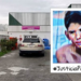 Large Framed Mural Portrait of a Young Man with Bold, Colorful Strokes, Featuring the Hashtag '#justiciaparaangel' and a Circular Fists Symbol, Displayed in an Outdoor Lot. - Tu Vecino Informa