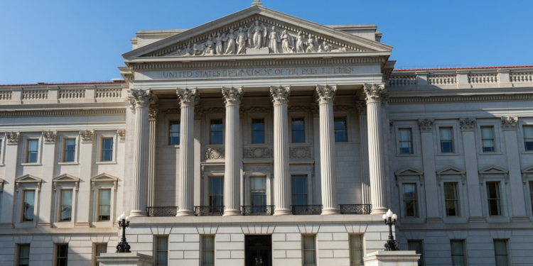 Front View of a Neoclassical Government Building with a Row of Tall Columns, a Sculpted Pediment, and a Blue Sky Above. - Tu Vecino Informa